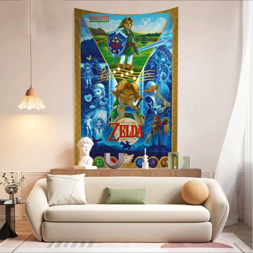 Z-Zeldas Link Legend Video Game Chart Tapestry for Living Room Home Dorm Decor Art Home Decor