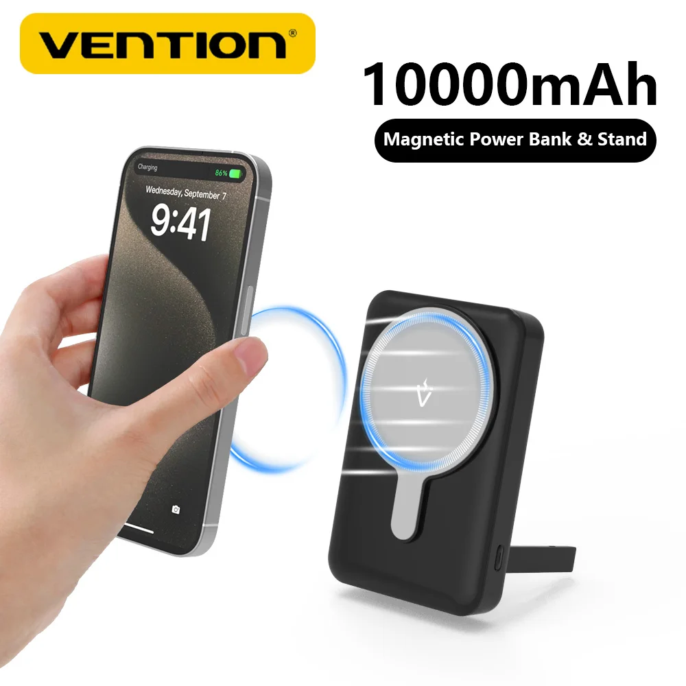 

Vention 10000mAh Power Bank Magnetic Wireless PowerBank PD 22.5W Fast Charging Auxiliary Battery for iPhone 12-16 Series Pro Max