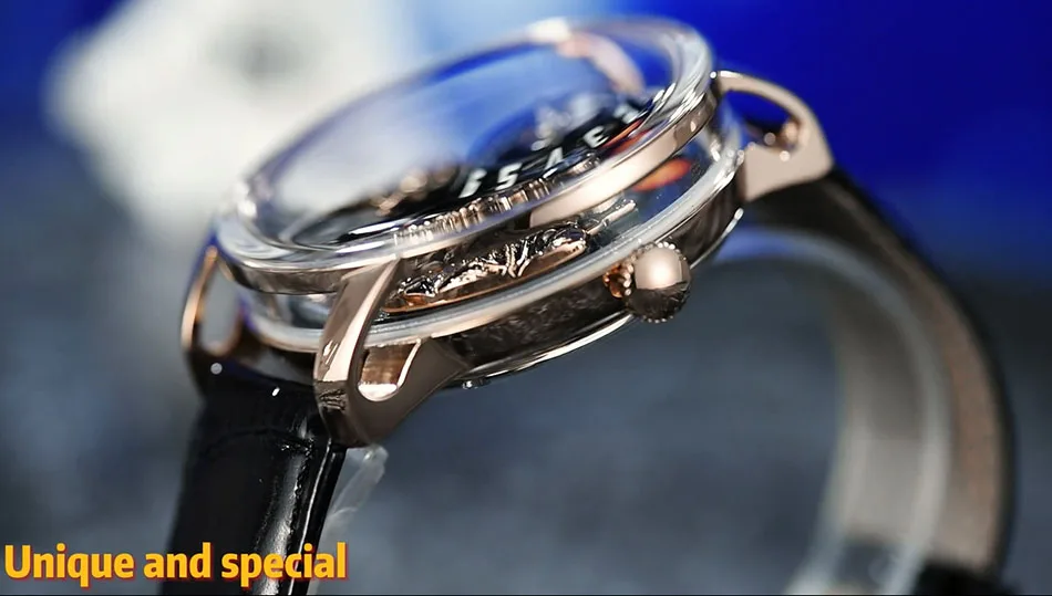 PINDU Uhr Männer Neue Space Serie Einzigartiges Design Dreidimensionale Zifferblatt Arabische Ziffern Leuchtende Saphir Mechanische Uhr W2101B – Detail 10
