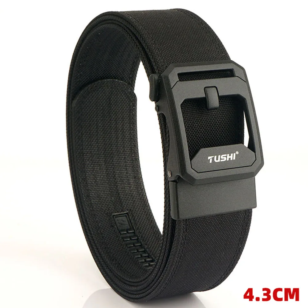 TUSHI New Hard Gun Belt for Men and Women Alloy Automatic Buckle Tactical Outdoor Molle Belt 1100D Nylon Military IPSC Belt Male