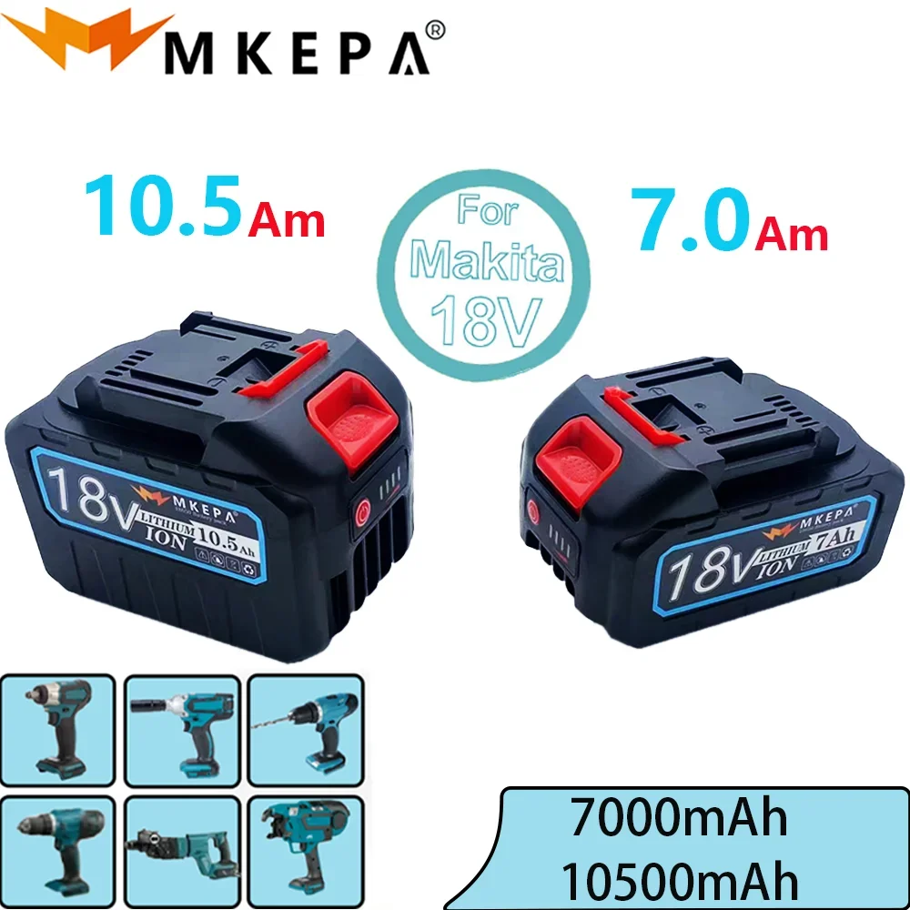 

Высокомощная прочная литиевая батарея MKEPA 18 в 5S2P/5S3P 7,0/10.5Ah, зарядное устройство, подходит для электроинструмента Makita серии 18 в