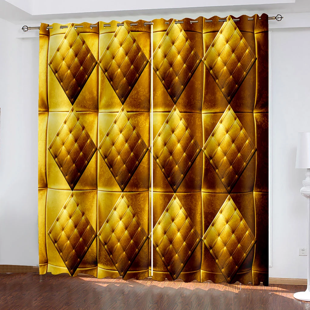 

Photo 3D Curtains for Living Room Window gold soft curtains 3D Window Curtains For Living Room Bedroom