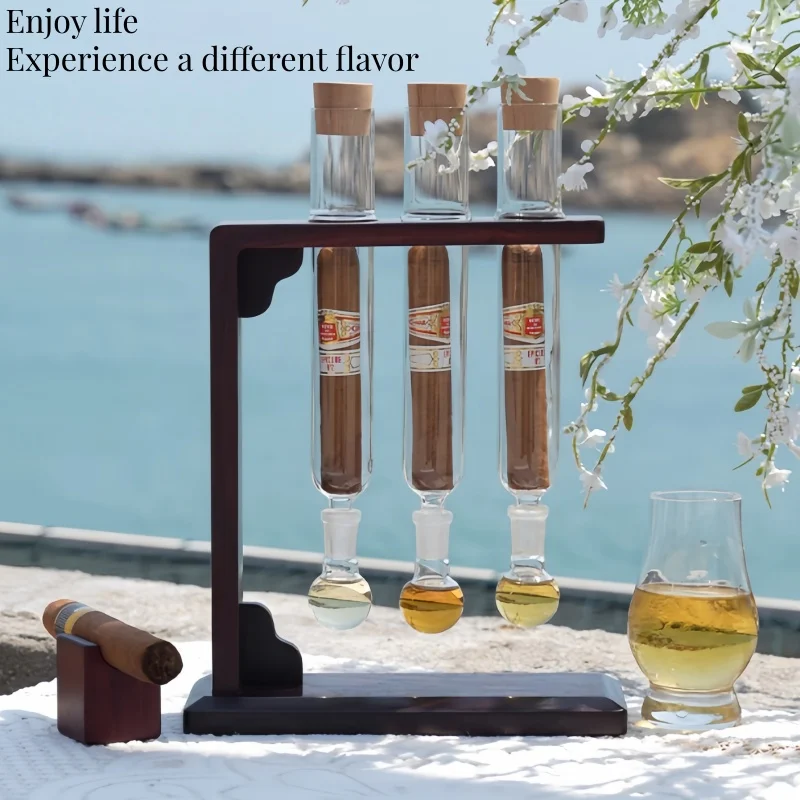Three tube cigar Sealed Glass Tube Cigar Moisturizing Box for Multiple Scents Fragrance Balance Cigar Care Accessory gift box