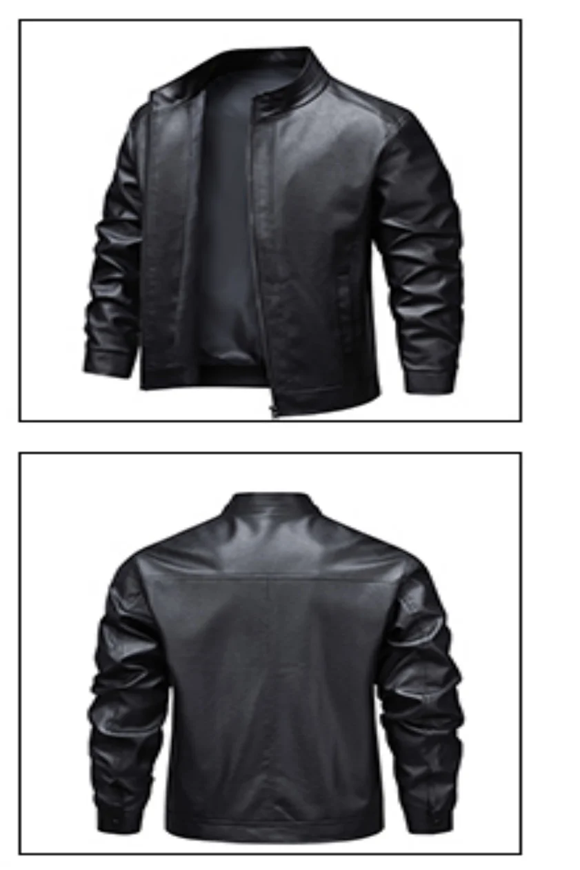 

2026 new leather jacket men's coat spring new collar jacket men's top windproof casual jacket men