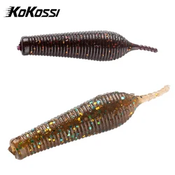 KoKossi 6Pcs 5CM/2.5G Floating Tpr Soft Plastic Fish Bait Worm Needle Shaped Fish Bait Tail Shaker Artificial Perch Bait