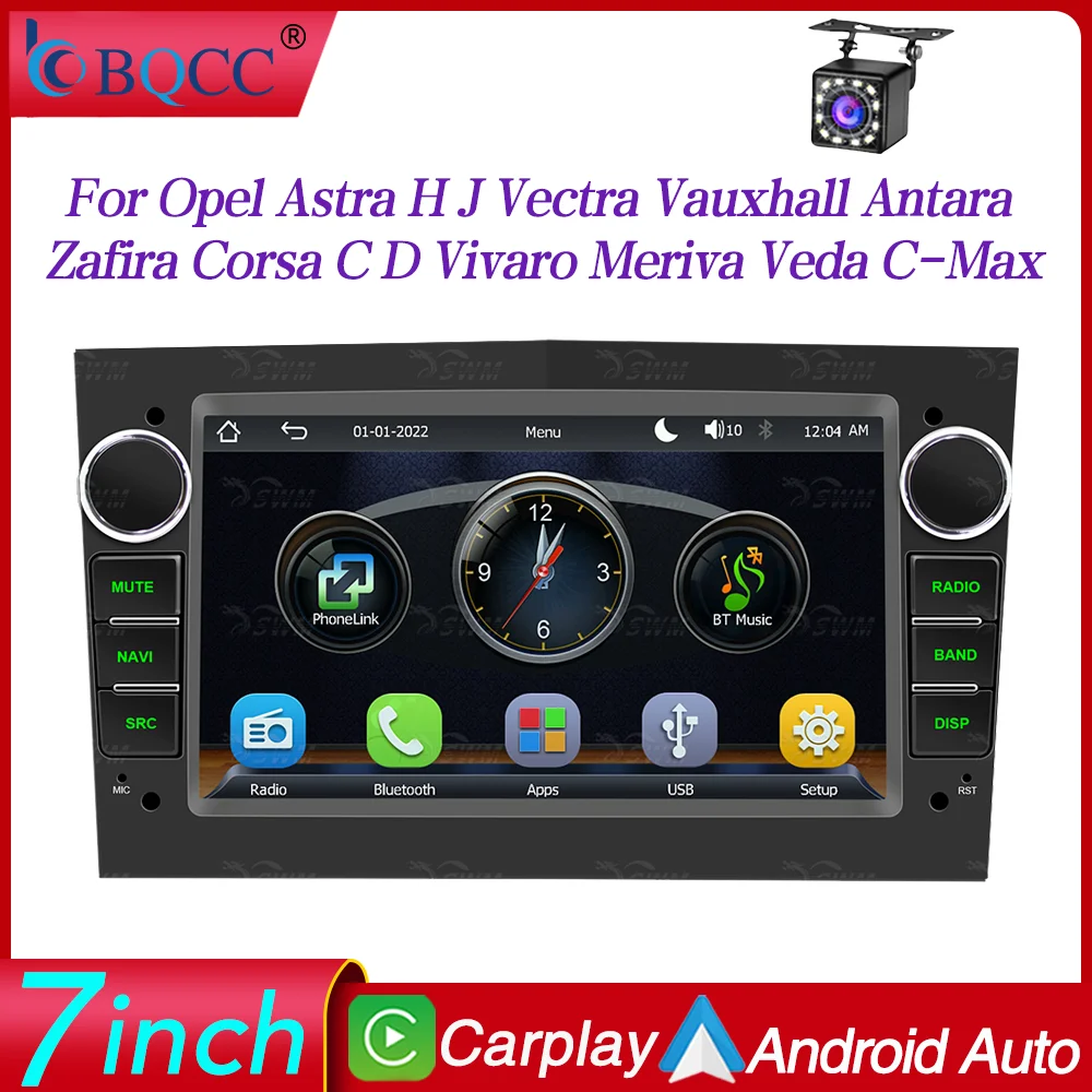 

Автомобильный плеер BQCC 7 дюймов 2Din для Opel Astra H J Vectra Wireless CarPlay BT RDS, 7-цветный свет, мультимедийное автомобильное радио