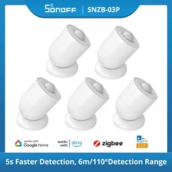 1-10PCS SONOFF SNZB-03P Zigbee Sensor de Movimento Suporta locais Smart Scene necessidades Zigbee Hub via eWeLink Google  Alexa ZBDongle P