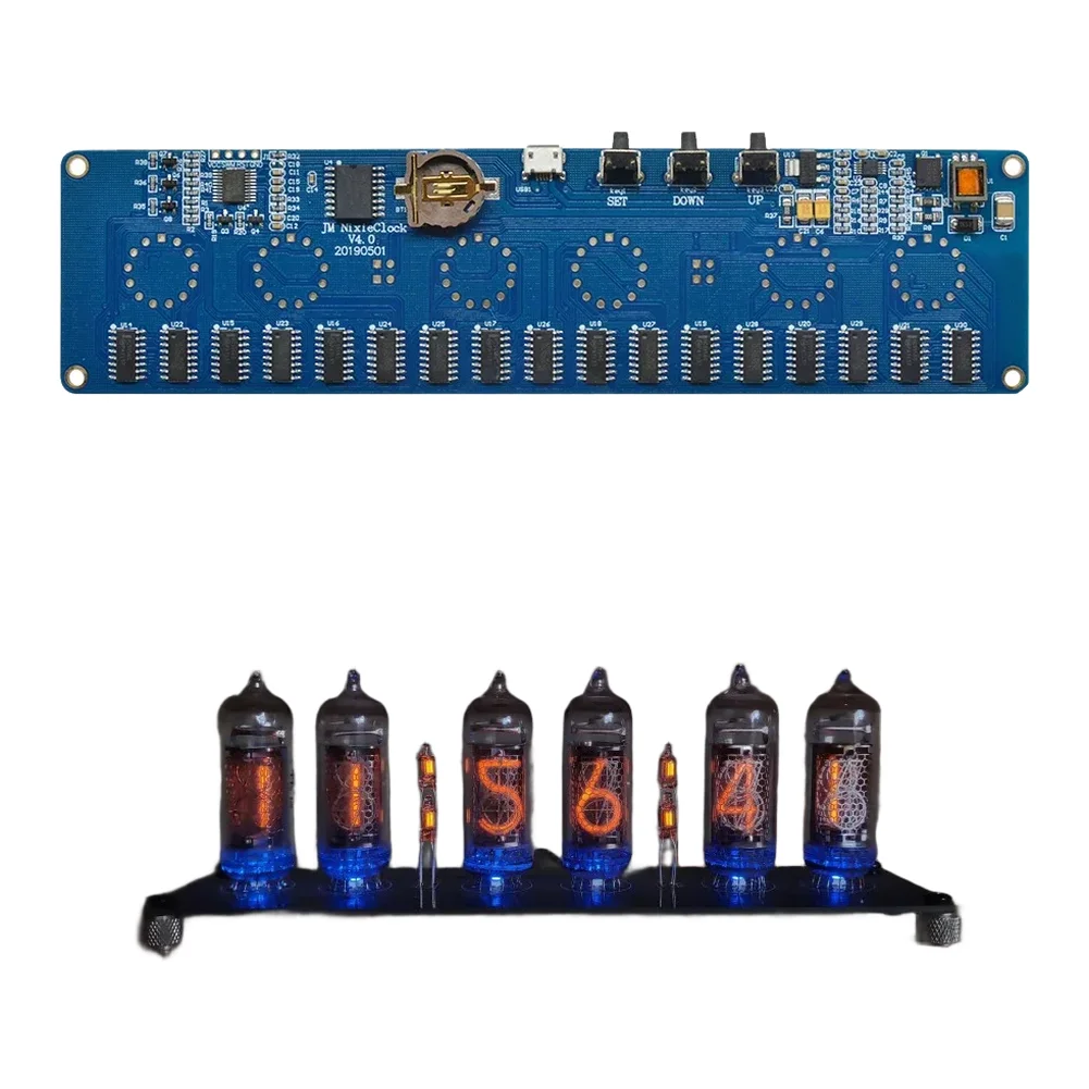 IN14 For Nixie Tube Clock Circuit Assembly Board Supporting RGB Color Output and Synchronized Time Display with Low Annual