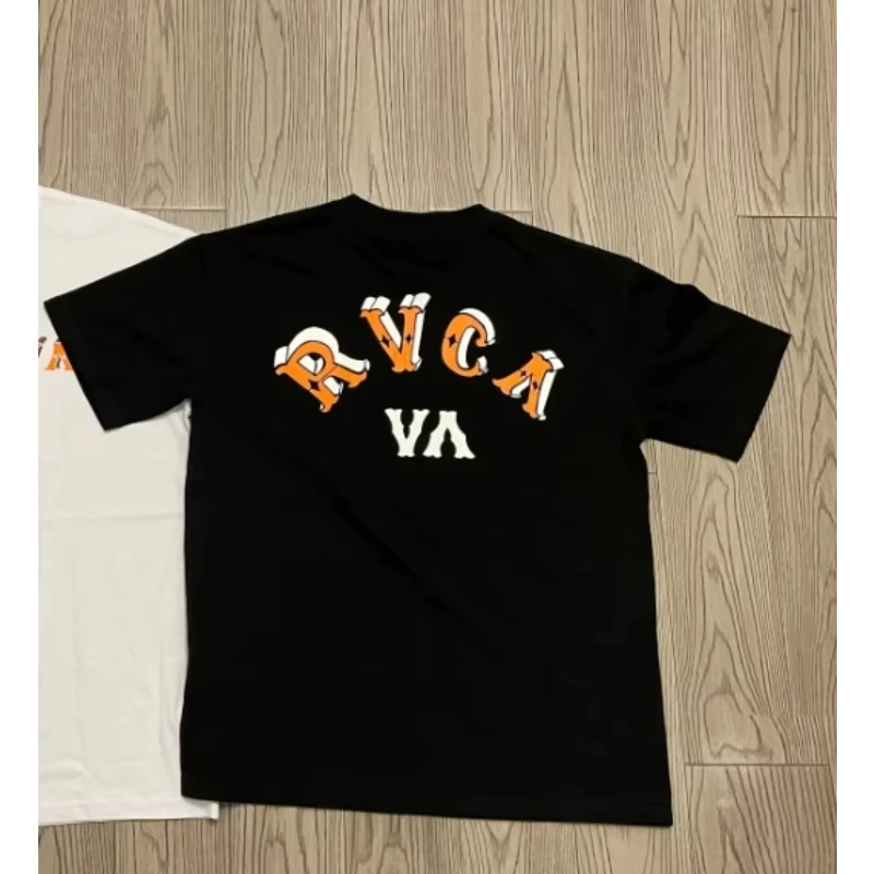 

New Summer RV CA Surfboard Alphabet Print Graphic T-shirt Men and Women Short Sleeve T-shirt High Quality Streetwear