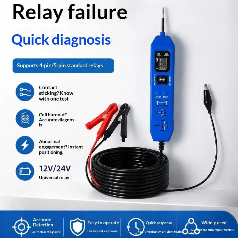 Car Circuit Tester,Relay Tester, 2 In 1 Digital Voltage Tester(12-24V Dc), Relay Diagnostic Tool Power Circuit Tester 1PC