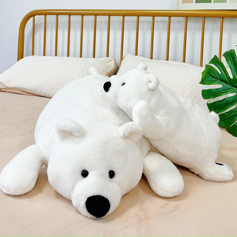 Polar Bear Plush Pillow Kawaii Little White Bear Plush Toy Prone Posture Standing Posture Small White Bear Plush Toy