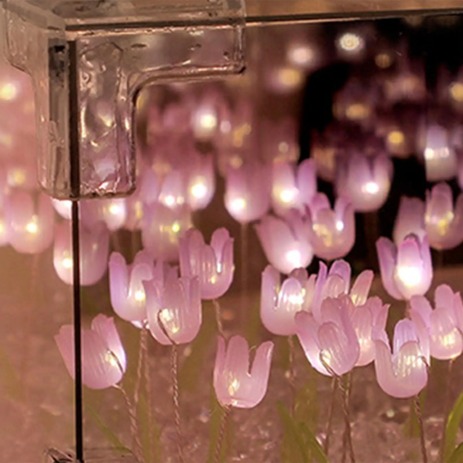 Lampada da tavolo con fiore di tulipano, regalo per feste, 10 fiori, fai da te, specchio a tulipano, luce notturna, decorazione da tavolo per ufficio, camera da letto, bagno