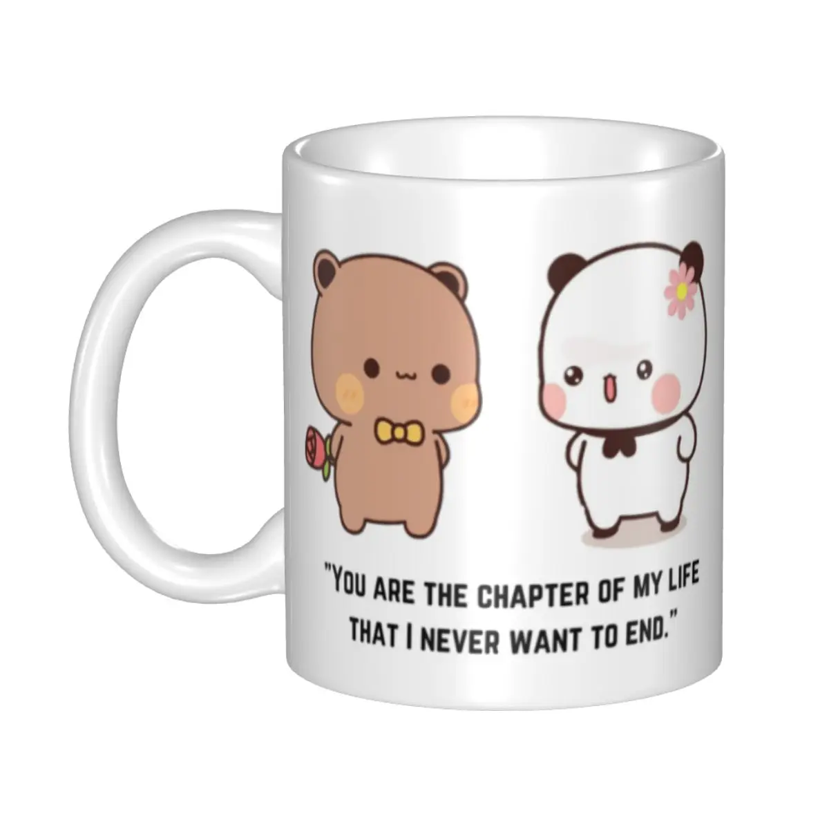 Bubu And DuDu Hugging Panda Bear And Browne Love Mug Personalized Ceramic Coffee Mug Creative Present
