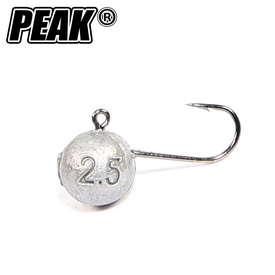  PEAK 10pcs/lot Micro Jig Head Fishing Hook Ice Fishing Hook Mini Crank Jig Fishhook Soft Lure Fishing Tackle 