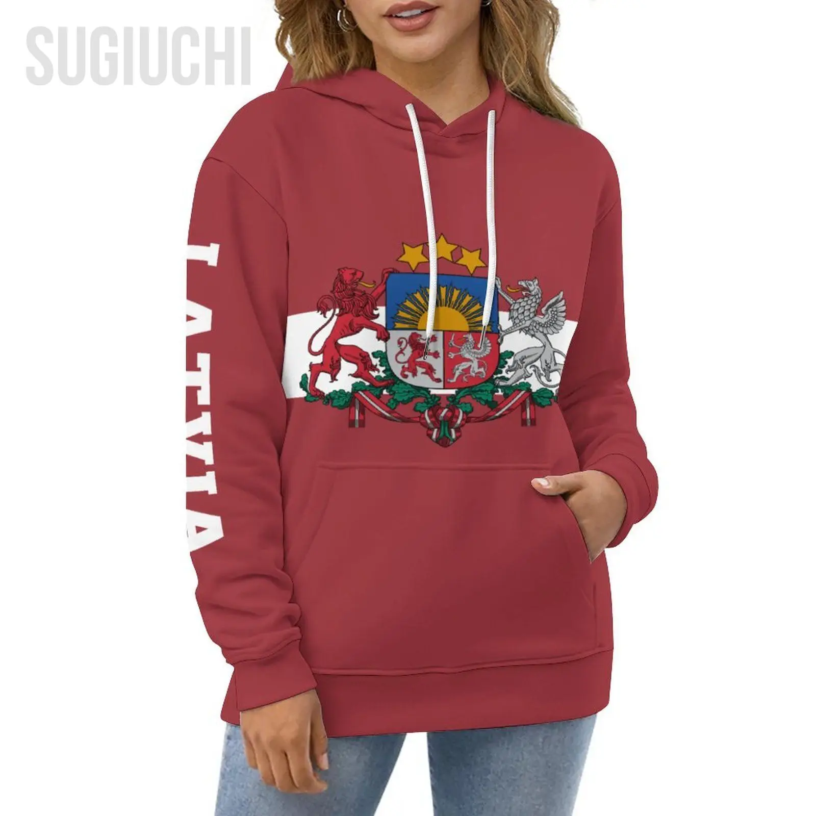 Unisex 3D Hoodie Latvia Flag Men Women Polyester Harajuku Sweatshirt Pullover Hoodies Casual Cool