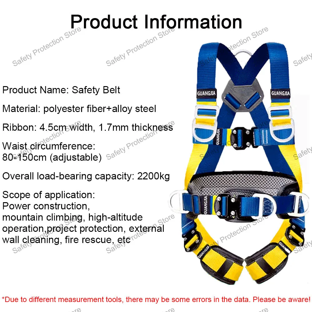 Five-point High Altitude Work Safety Harness Full Body Safety Belt Outdoor Climbing Training Construction Protective Equipment