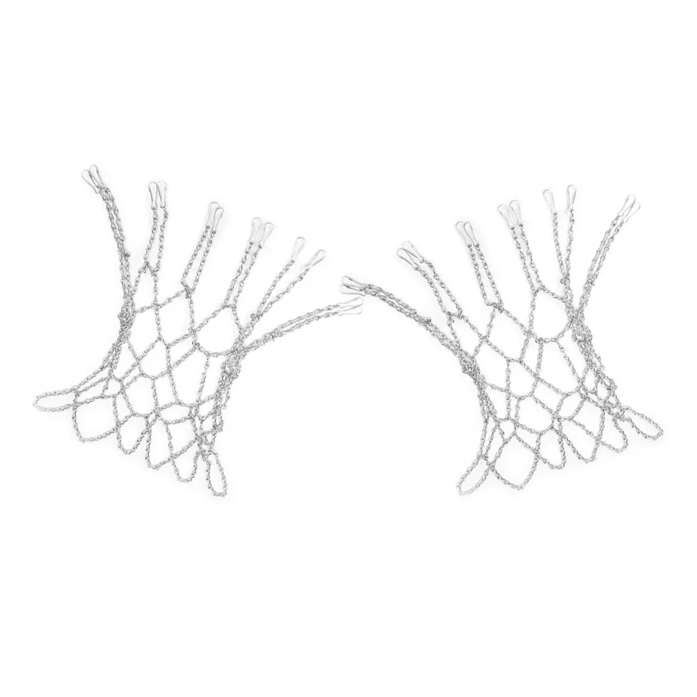 

2 pcs Iron Chain Basketball Net Heavy Duty Rust-Proof For Outdoor Indoor Use Standard Chain Net Metal Hoop