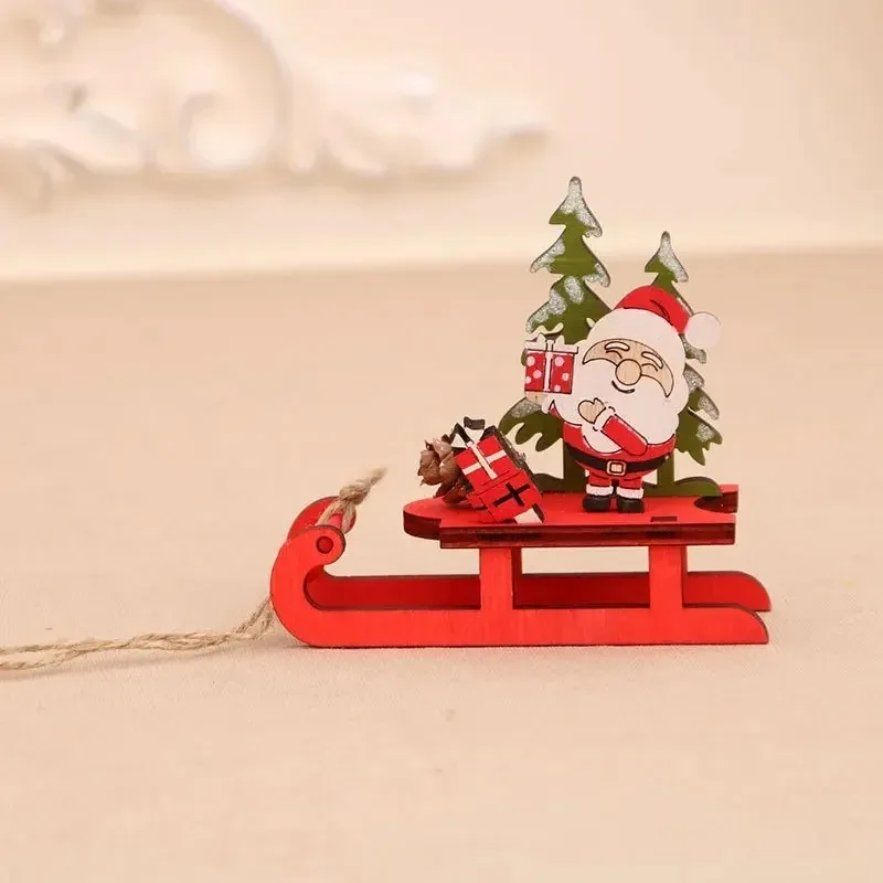 

Xmas Christmas Wooden Pendants Wood Craft Christmas Tree Decorations Christmas Gifts Kid Toys Home Decorations DIY New Year 2025