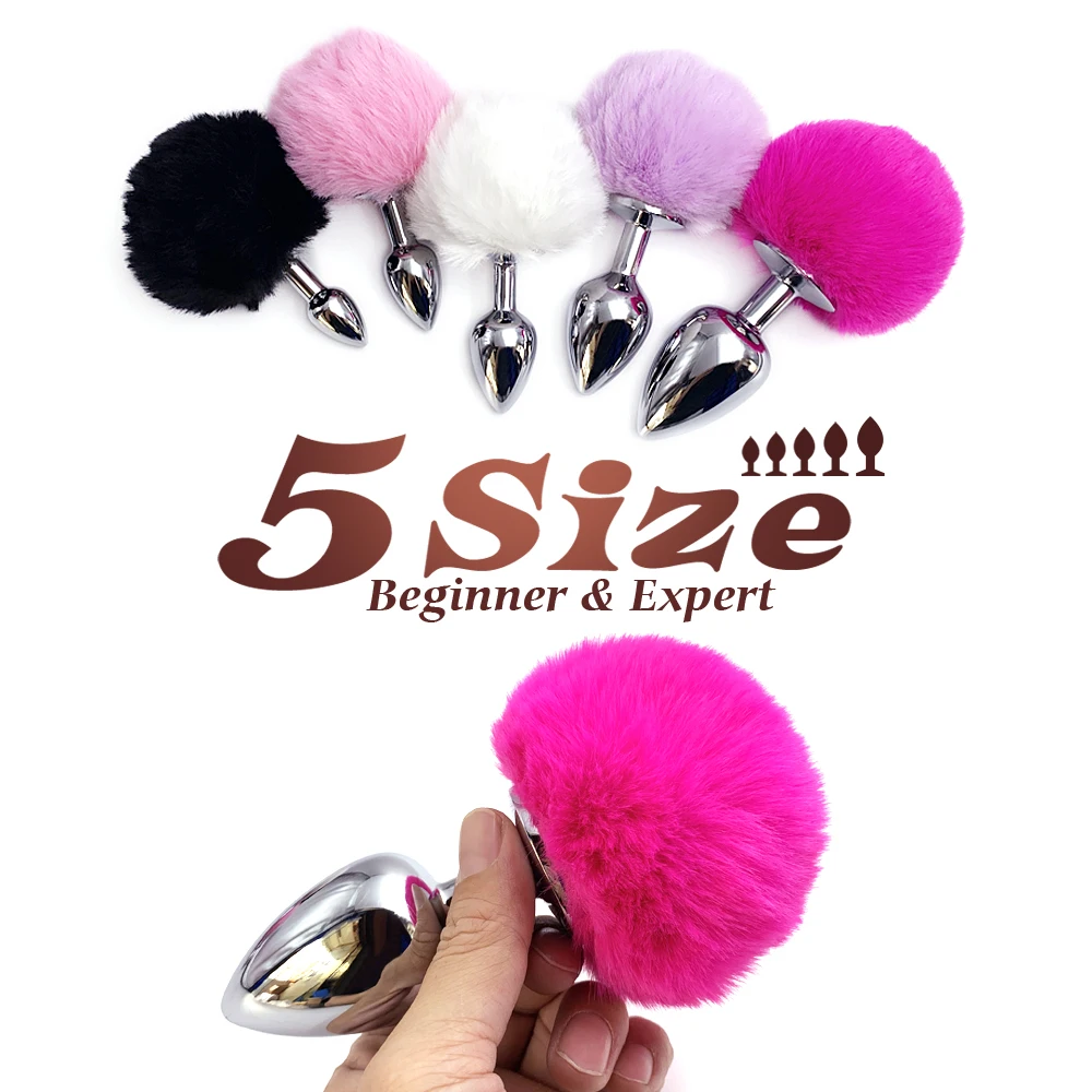 الفولاذ المقاوم للصدأ ذيل أرنب المعادن المكونات بعقب ، لعبة الجنس الشرجي ، النساء البالغات ، الذكور مثير زوجين اللعب ، متعة مثلي الجنس دسار ، 5 أحجام ، 5 ألوان