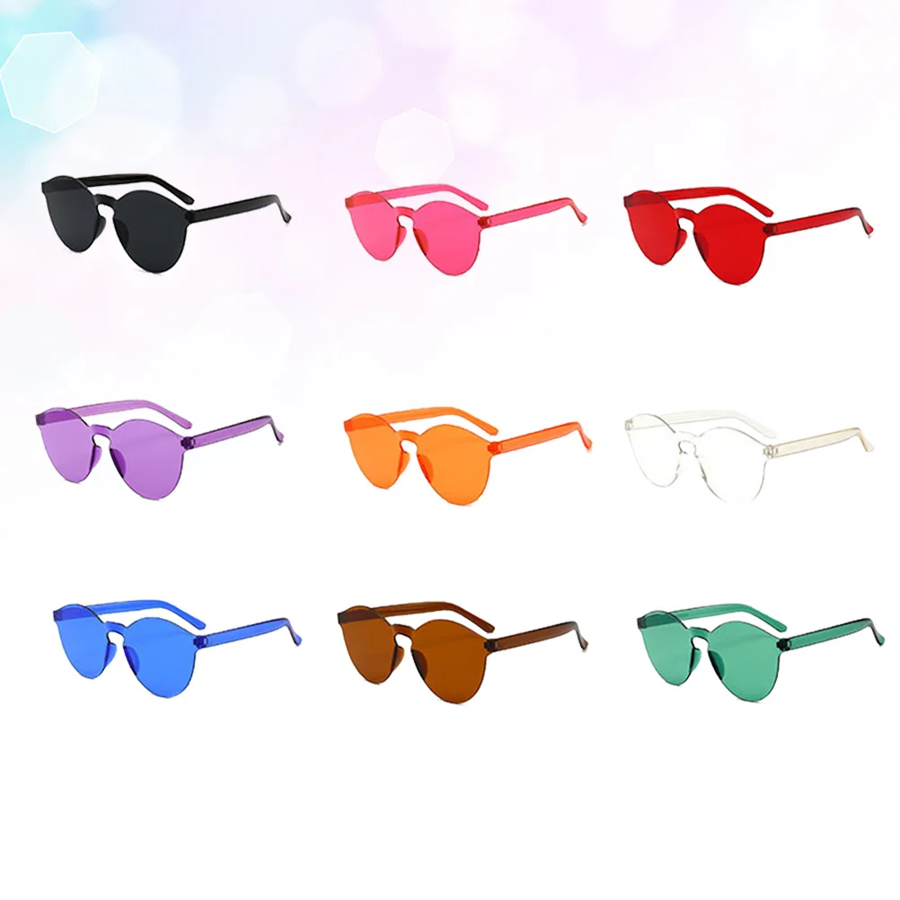 

9Pcs Sunglasses Fashion Transparent Jelly Color Uv400 Protection Lightweight Shades for Men Women Daily Wear Outdoor Gift