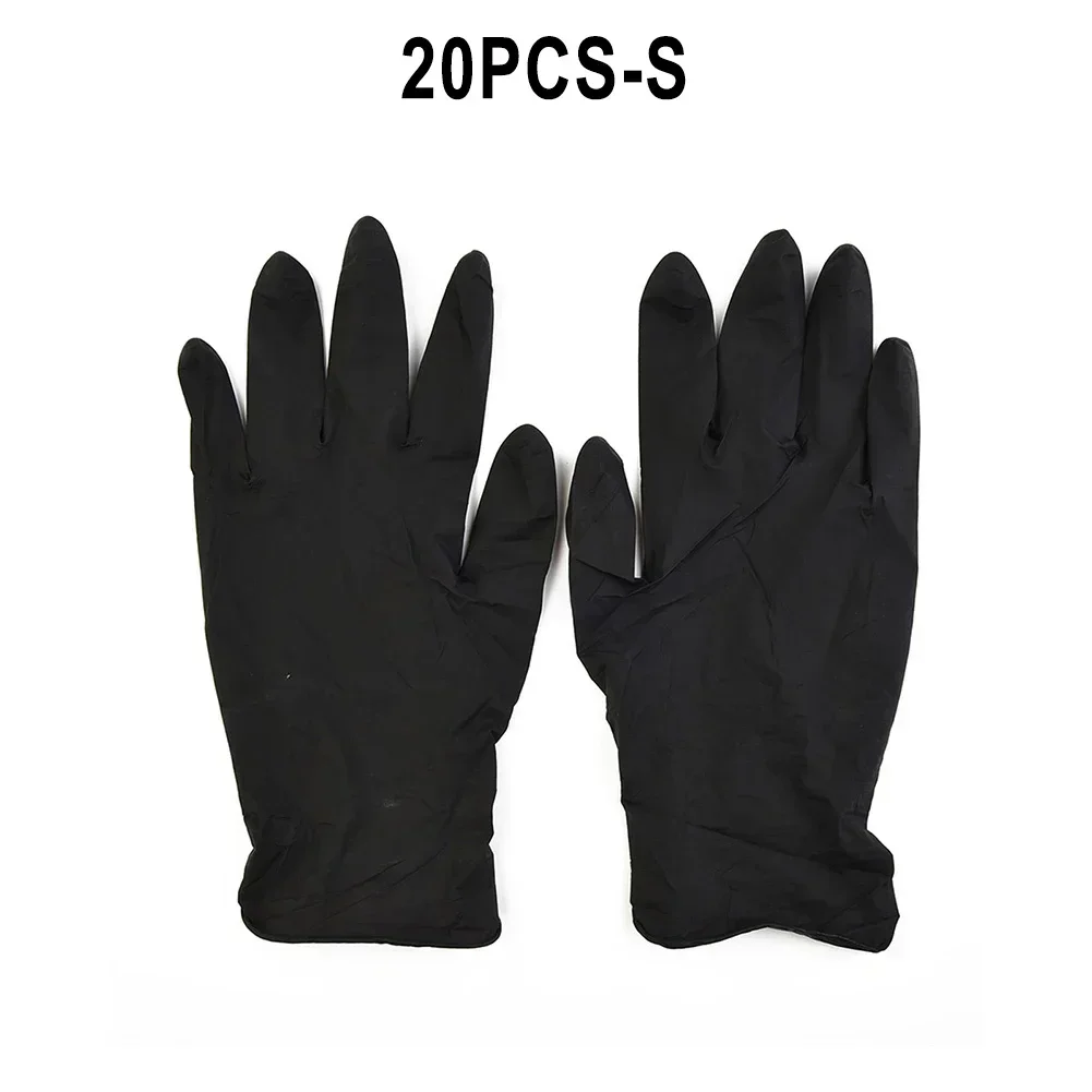 

20pcs Nitrile Gloves Latex Disposable Gloves For Household Laboratory Black Gloves Household Kitchen Cleaning Gloves
