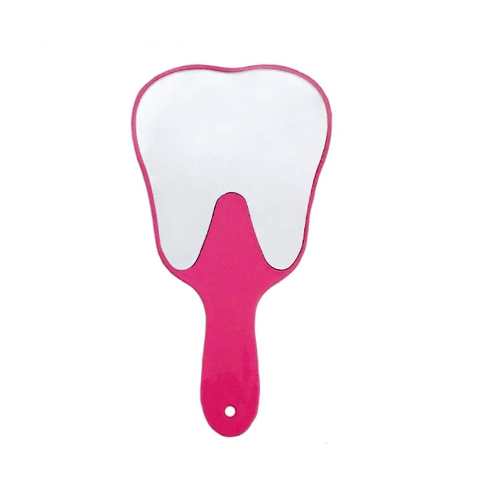 PVC Unzerbrechlicher Handspiegel mit Griff Zahnform Spiegel Dental Mund Prüfung Make-up Spiegel Zahnmedizin Zubehör Geschenk