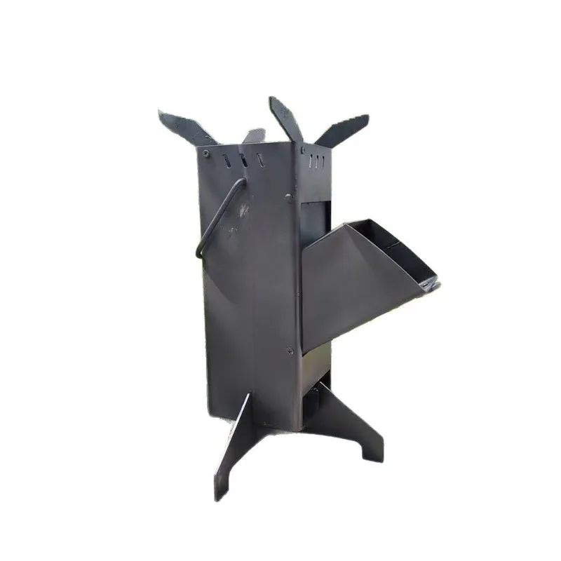 

Outdoor Folding Rocket Stove Portable Wood Burning Stove Camping Picnic Cooking Heating Furnace