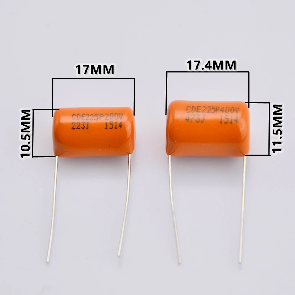 Конденсатор оранжевого тона ± 5% SBE/CDE 200 В 0,022 мкФ/400 В 0,047 мкФ гитарный конденсатор для электрогитары бас