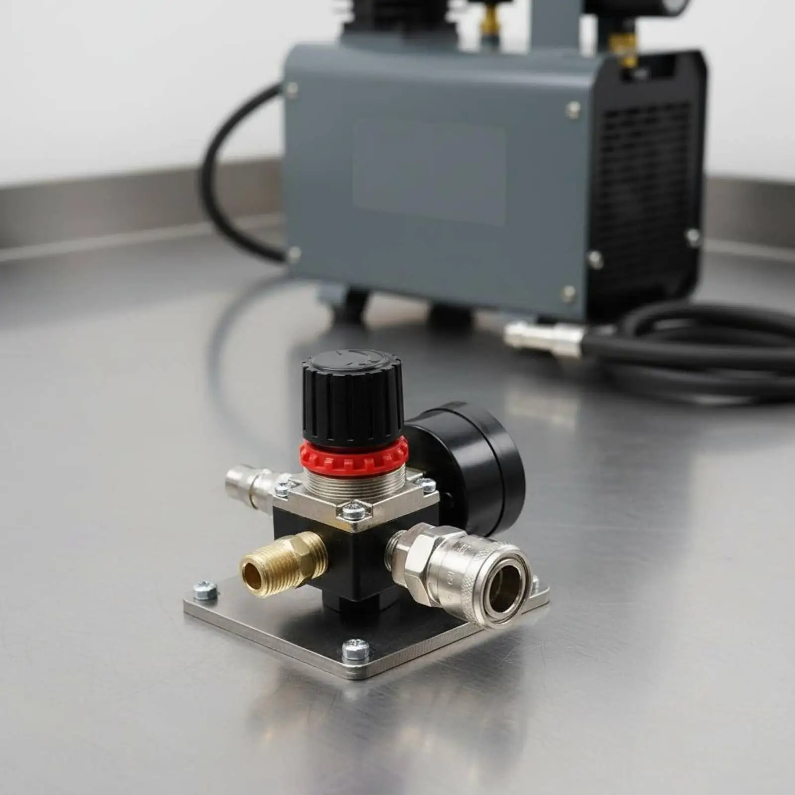 Strong Air Compressor Regulator Quick Connect Valve with Gauge for 12v Mini Air Pump Operations