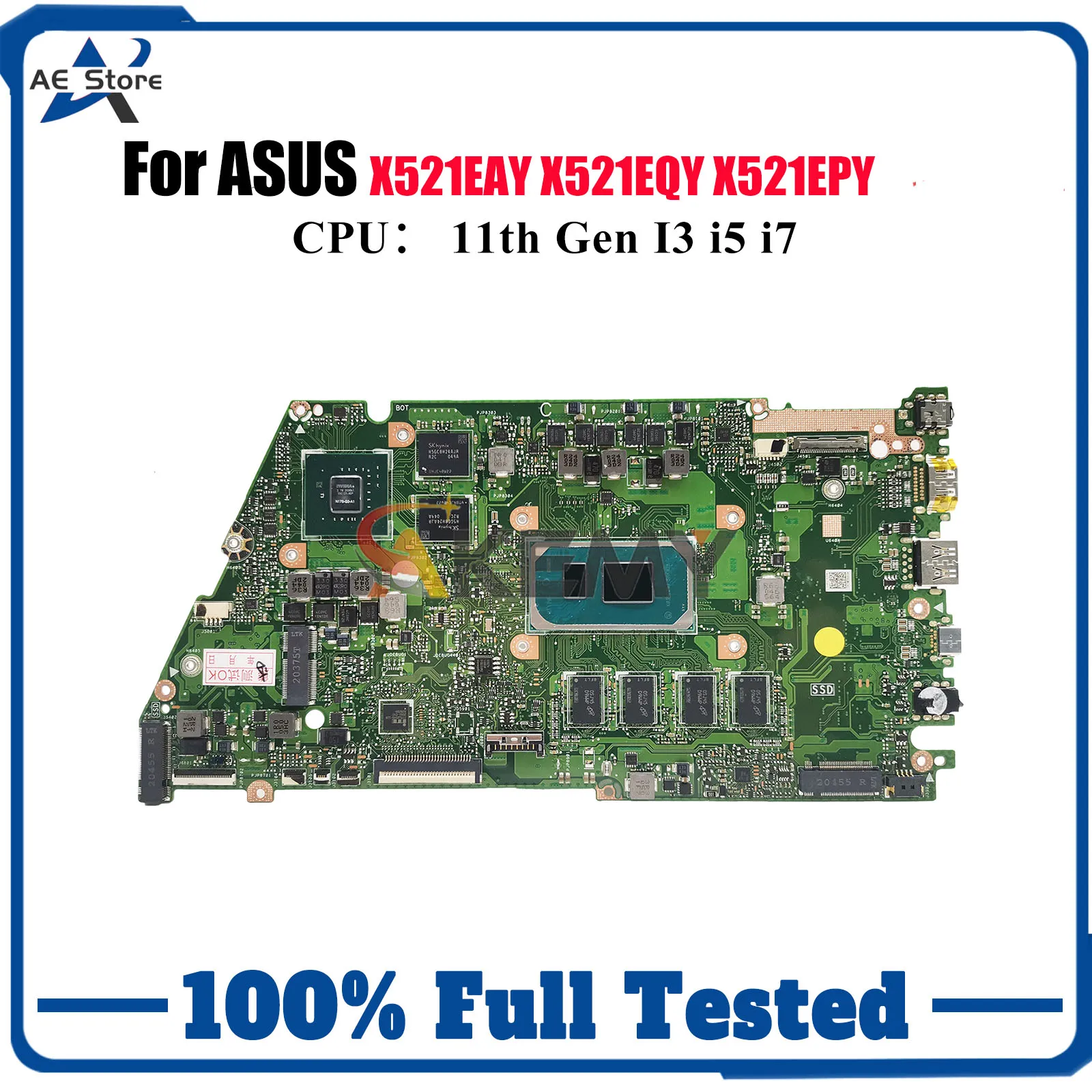 

X521EQY Laptop Motherboard For ASUS VivoBook X521EPY X521EQYB X521EAY S533E X521EQ Mainboard With 11th Gen I3 i5 i7 100% tests