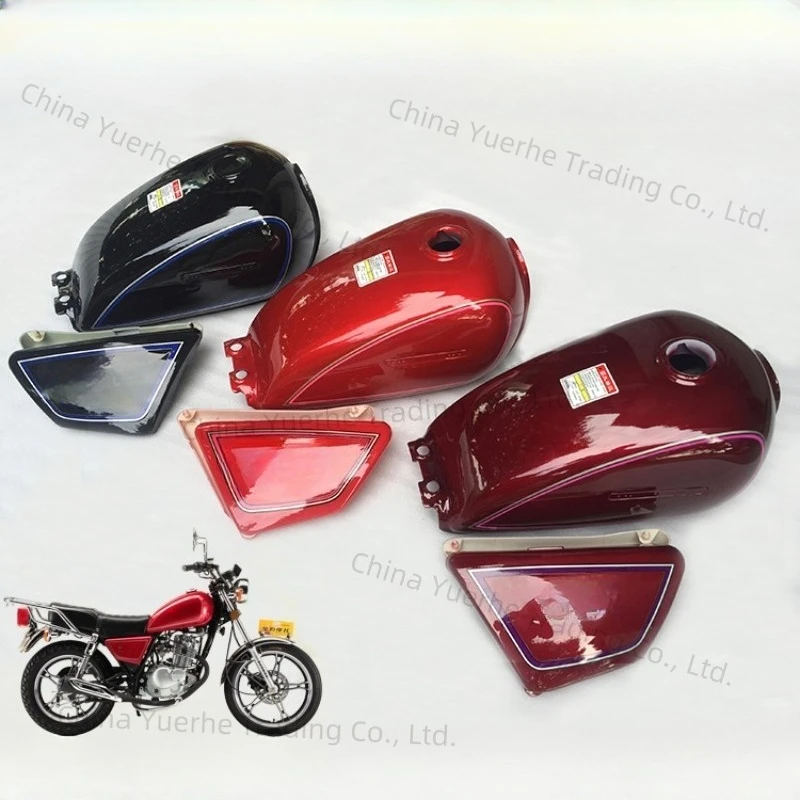 

Motorcycle Fuel Tank for Haojue Suzuki Lifan GN125 GN125H Petro Oil Metal Box Red Blue Black with Side Panels Free Fix Rubbers