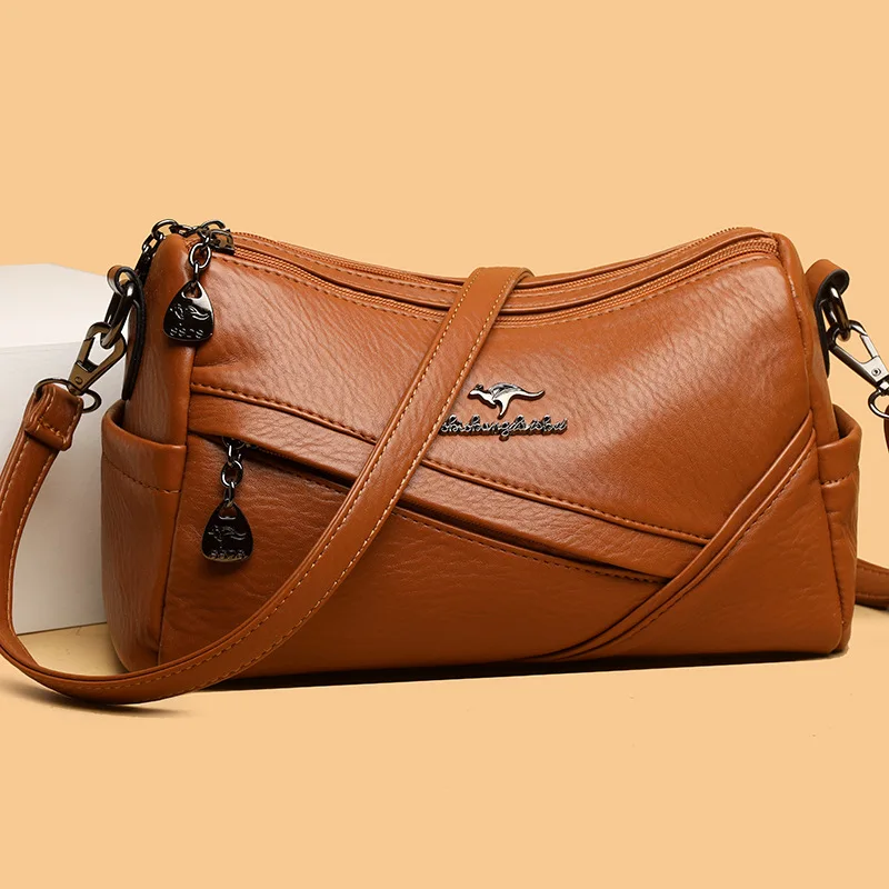 

Мягкая кожаная сумка-кроссбоди для женщин: модная, с изысканным узором, для зрелых женщин, осенняя коллекция 2025, трендовая сумка-сэтчел