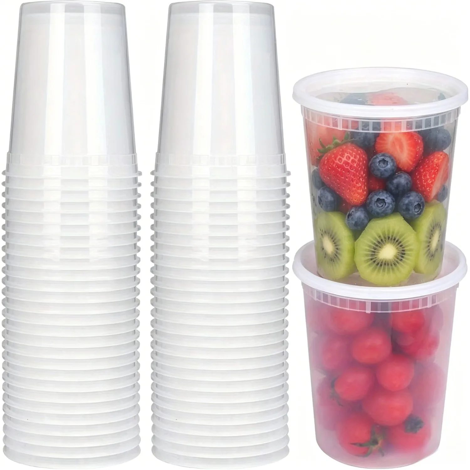 

20 Pack 32 oz Soup Containers with Airtight Lids – Heavy-Duty Microwaveable Deli Containers for Soups, Sauces, and Leftovers
