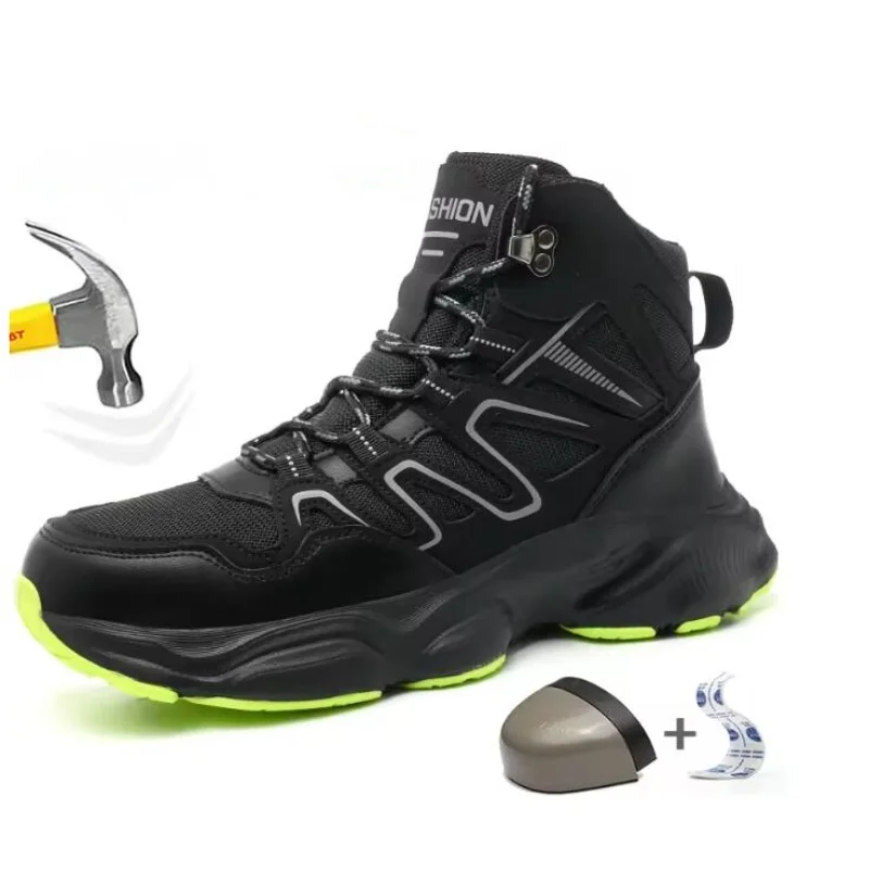 

Неразрушимые мужские защитные ботинки, противоударные, противоударные, строительные рабочие туфли со стальным носком, мужские рабочие ботинки, рабочая защитная обувь