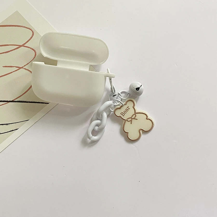 สําหรับ Baseus W3/W12/W11/W09/E3/W04/M2 +/E9 E8 E3 กรณีหมีน่ารักหูฟังฝาครอบดอกไม้สีสันพวงกุญแจซิลิโคนกรณี