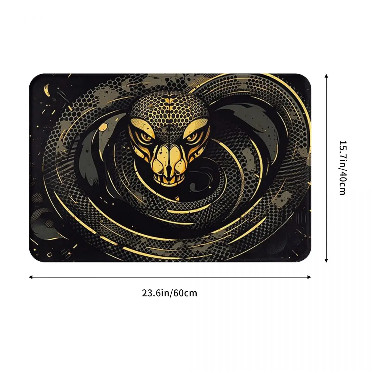 Black Gold Scary Snake Doormat Absorbent Mat Carpet Rug Kitchen Entrance Home Floor Mat for Balcony Footpad Mats
