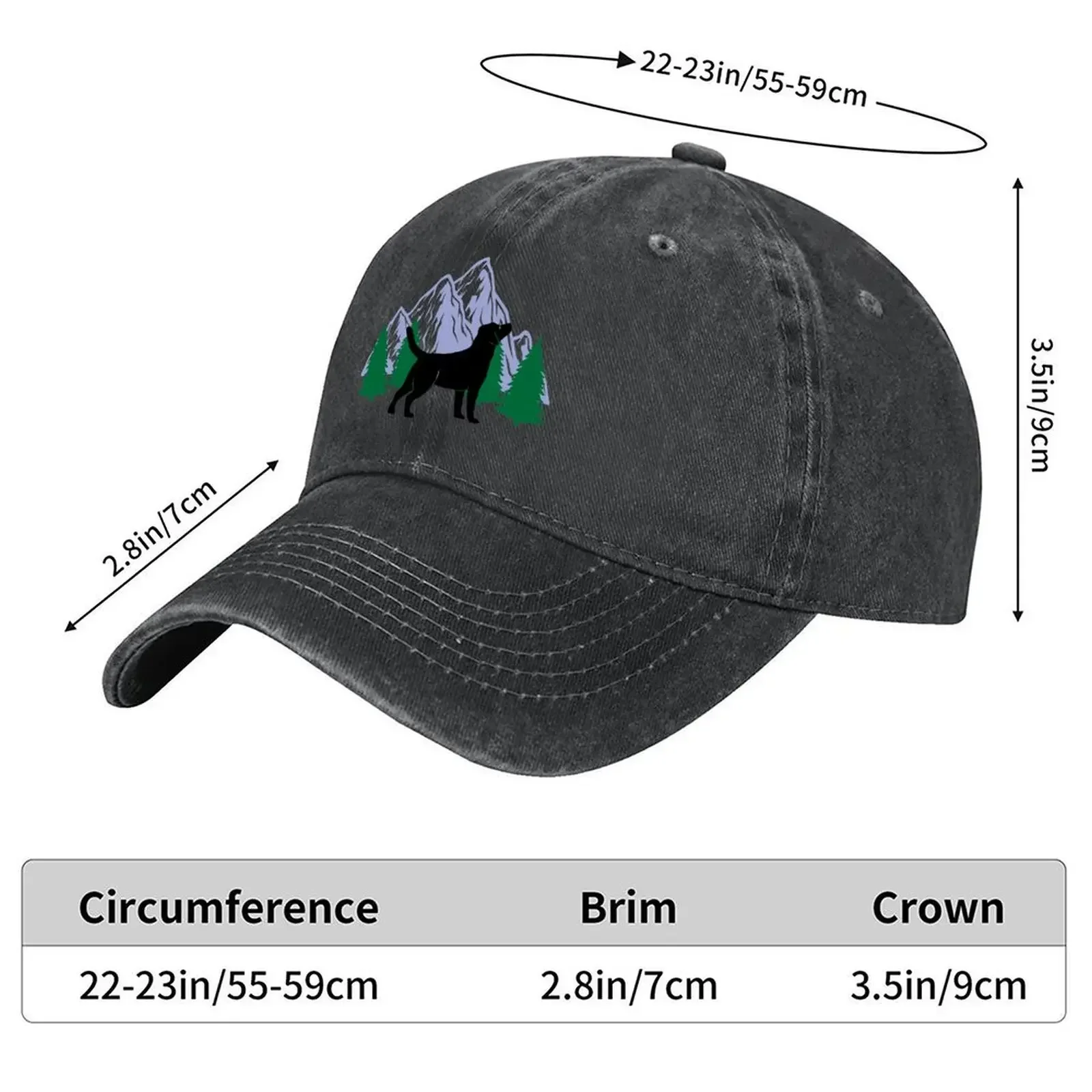 New Labrador Dog Silhouette Mountain Tree Christmas Baseball Cap Summer Hat Sunhat Golf Hat Man Hats On Offer Female Men's