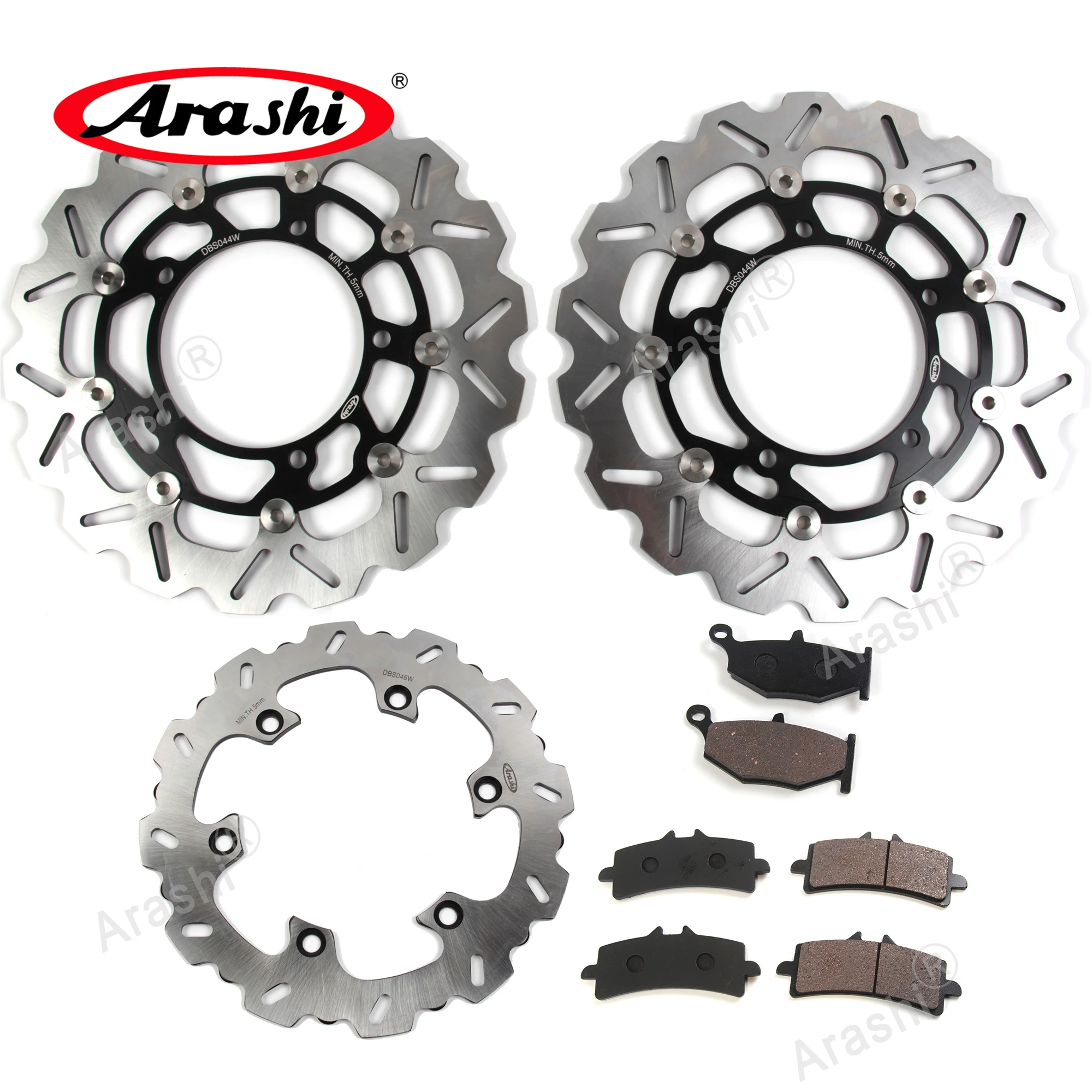 Arashi 1 Set CNC Floating Front Rear Brake Disc Rotor Brake Pads For SUZUKI HAYABUSA GSX R GSXR 1300 GSXR1300 2013 2014 2015