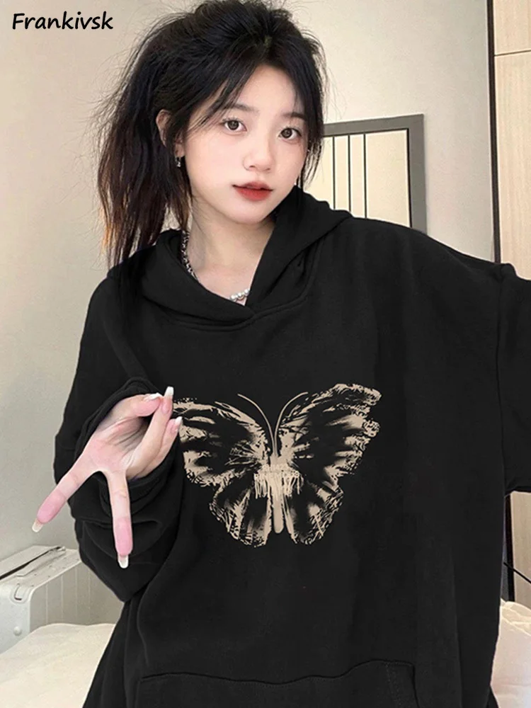 Printing Hoodies Loose Hipster European Style Retro Teenagers Harajuku Youthful Vitality Casual Slouchy Fitness Autumn Normcore