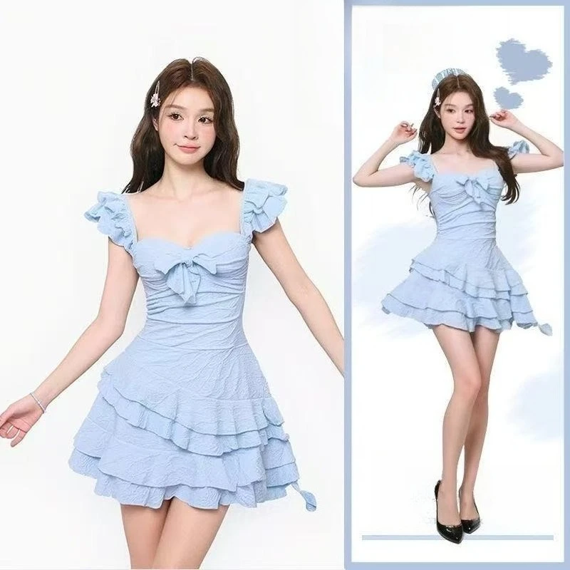 

2026 Fairy High Waist Split Bikini Set Casual Women Sweet Swimsuit Trendy Swimwear Chic Beach Vacation Summer Party Fashion New