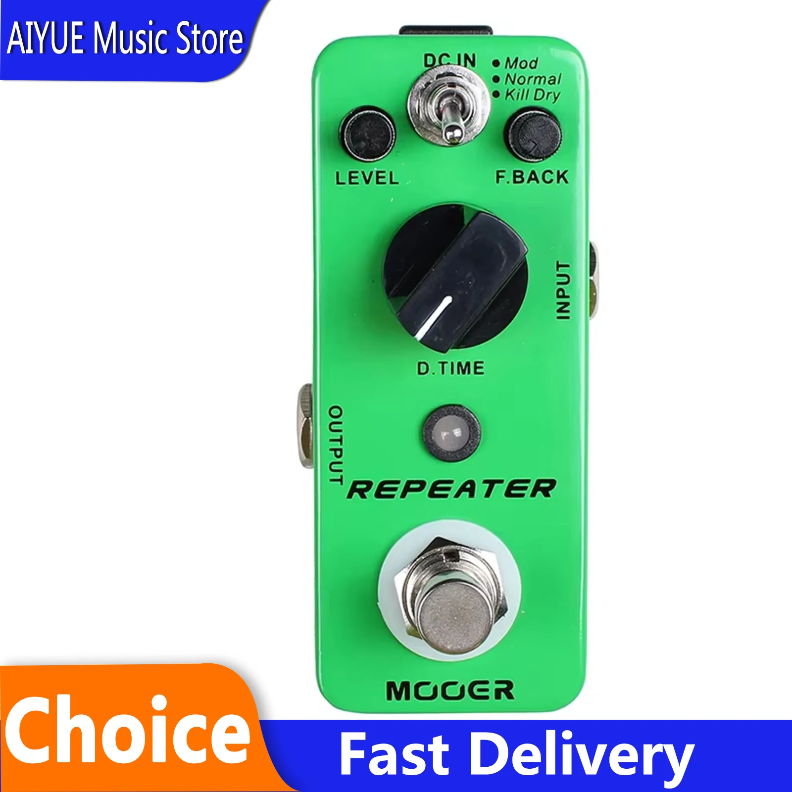 

Гитарная педаль эффектов MOOER MDL1 Repeater, 3 режима работы: Mod, Normal, Kill. Цифровой дилэй-эффект. Запчасти для гитар.