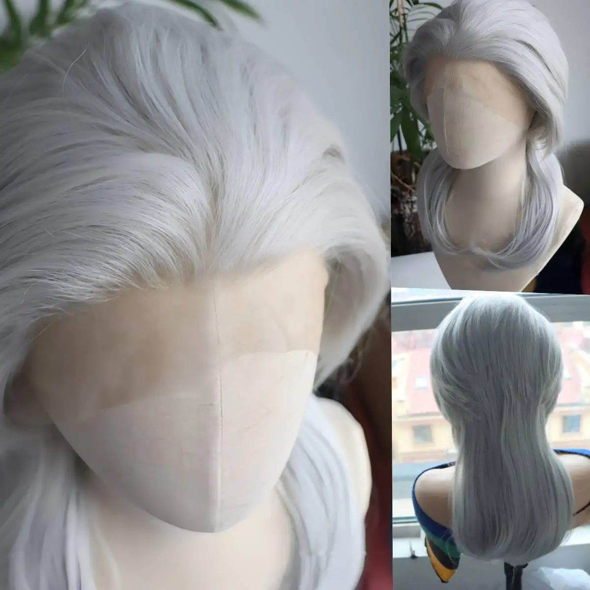 

Светло-серые парики 13*4 для женщин Серые синтетические парики спереди с термостойким волокном 6 дюймов с плотностью 150% для косплея
