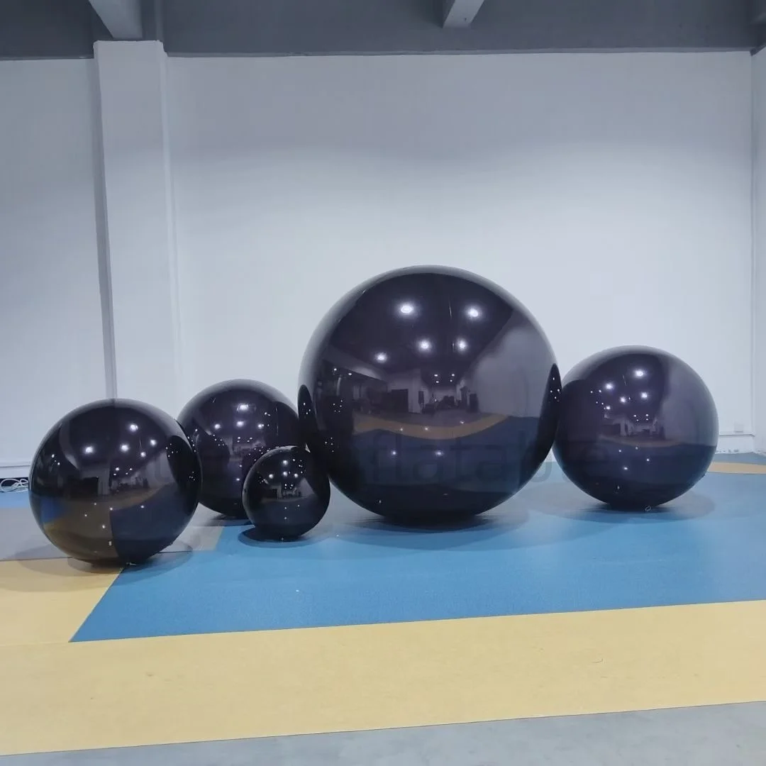 

1m 2m Custom Inflatable Black Ball so Bright Advertising Outdoor Inflatable PVC Black Water Ball