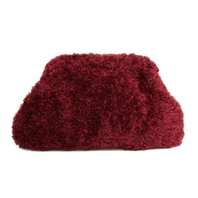 

Winter Trend Soft and Fluffy Faux Fur Clutch Bag Fashionable Solid Color Warm Plush Party Wedding Evening Bag Sacs À Main