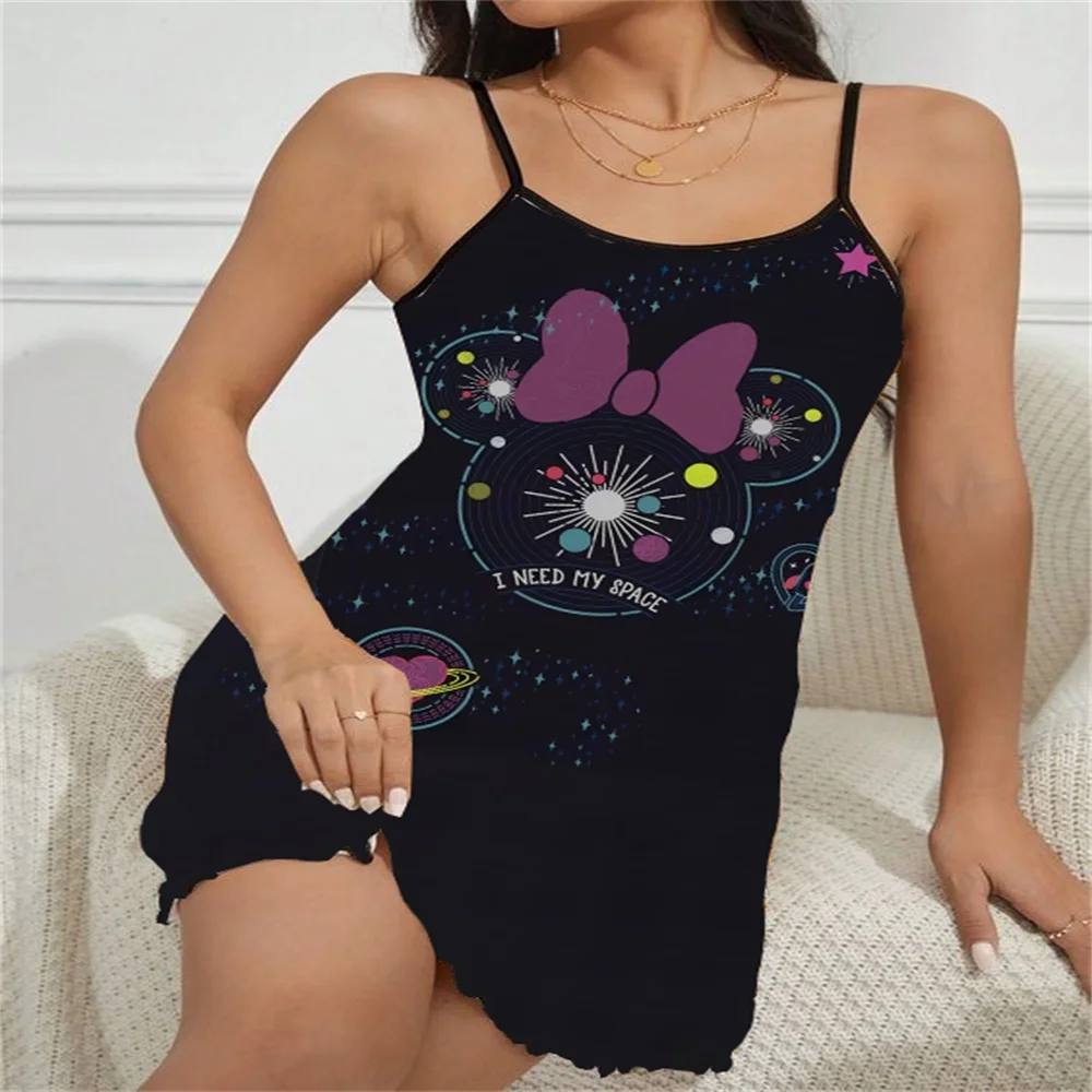 

Skirt Women's Summer Pajamas Woman Trend 2024 New Pattern Fantasy Nightgown Sleep Dress Babydoll Sleepwear Sexy Bhs Disney Night