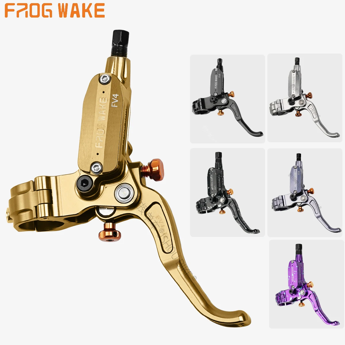 

FROG WAKE FV4 IN Hydraulic Brake Lever with Reach Adjustment Free Stroke Adjustment Mineral Oil 6061 Aluminum for MTB DH SUR-RON