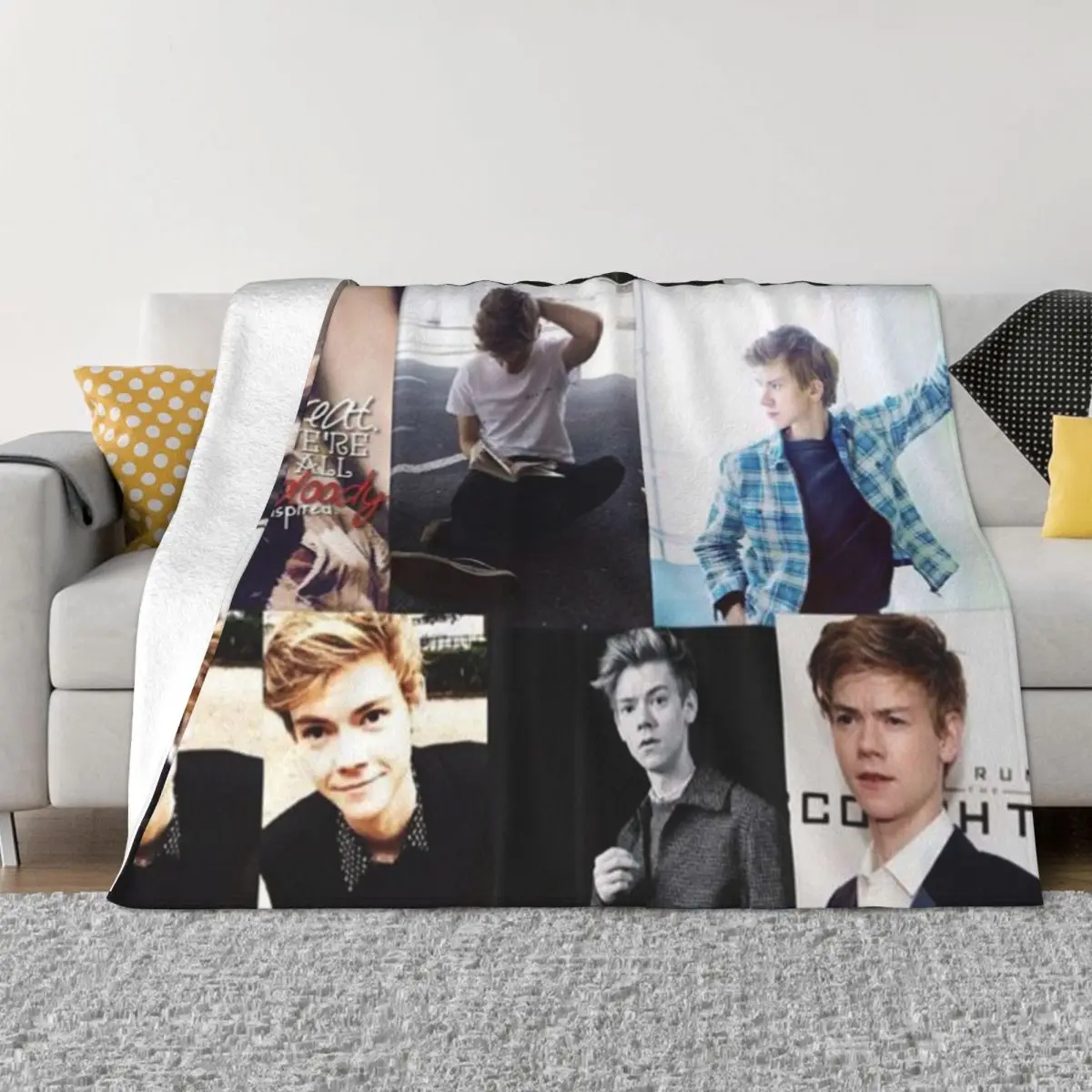 

Thomas Brodie-Sangster Collage Throw Blanket Sofas Sofa Throw Blankets