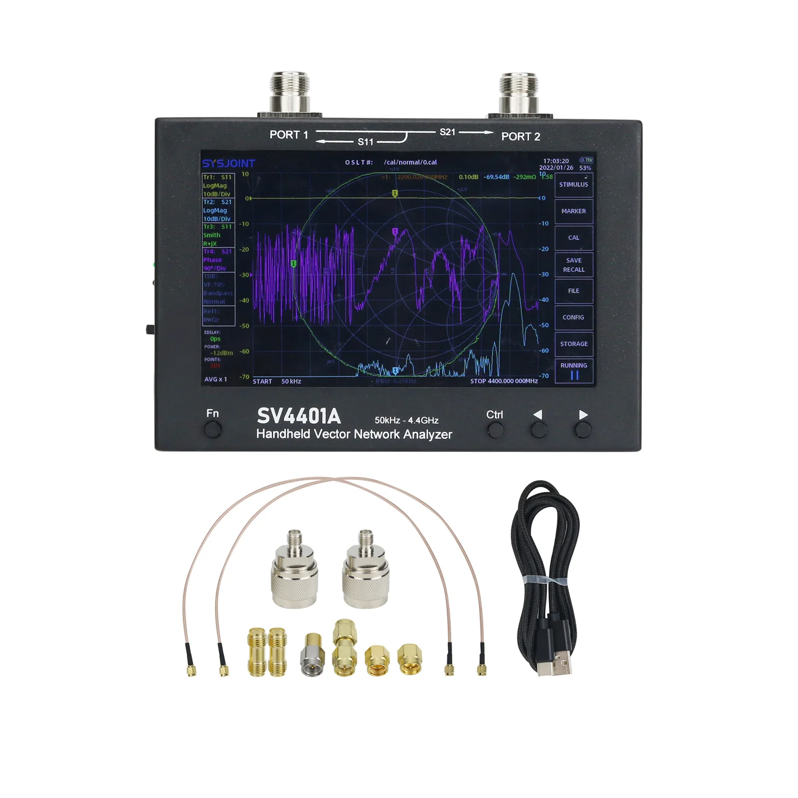 

SV4401A 50KHz-4.4GHz VNA Analyzer Vector Network Analyzer with 100DB Dynamic International Version