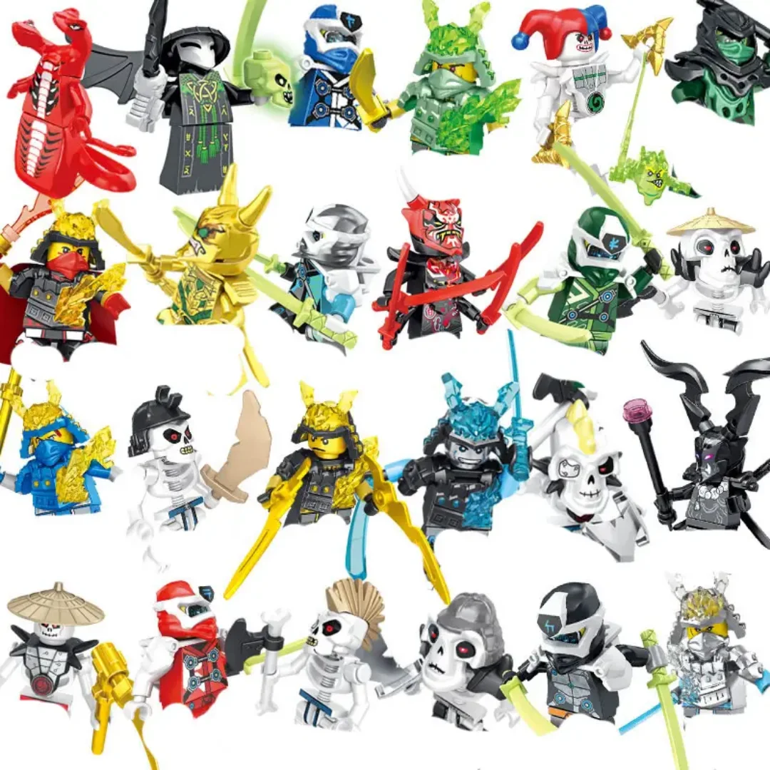 

Mini Motorcycle Action Figures Building Blocks Ninjago Skeleton Soldiers Snakes Warrior Samurai Anime Movie Doll Bricks Kids Toy