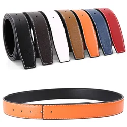 3.3cm New DIY Buckleless Men's Belt Luxury Brand High Quality Business Casual Genuine Leather Pin Buckle Belt For Men